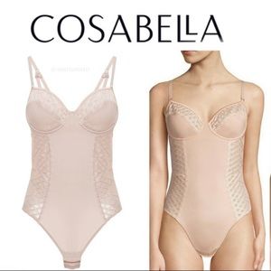 NWT COSABELLA Sheer Lattice Teddy In Pink Dust SIZE 2
